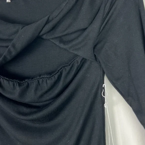 NWT Six/Fifty Black Off The Shoulder with Front Cut Out Shirt Size Medium M NEW - Picture 4 of 13